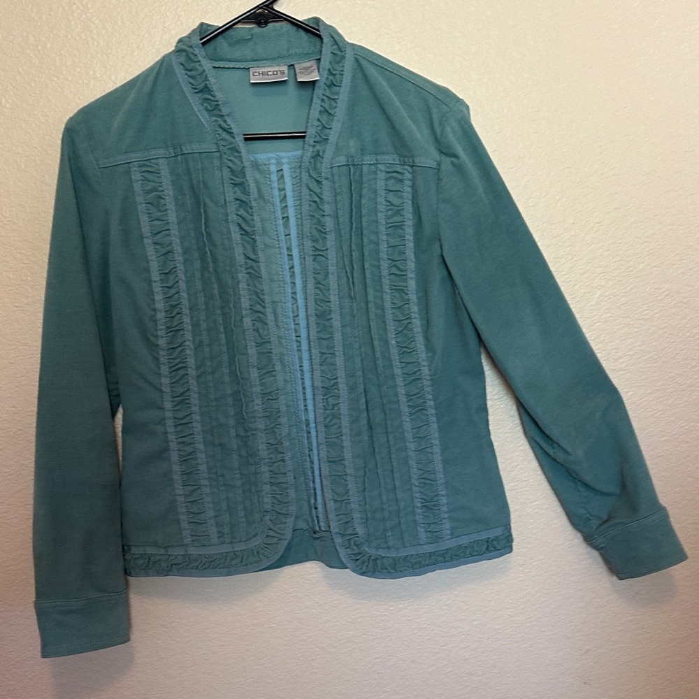 Chico's Sage Green Pinwale Corduroy Blazer